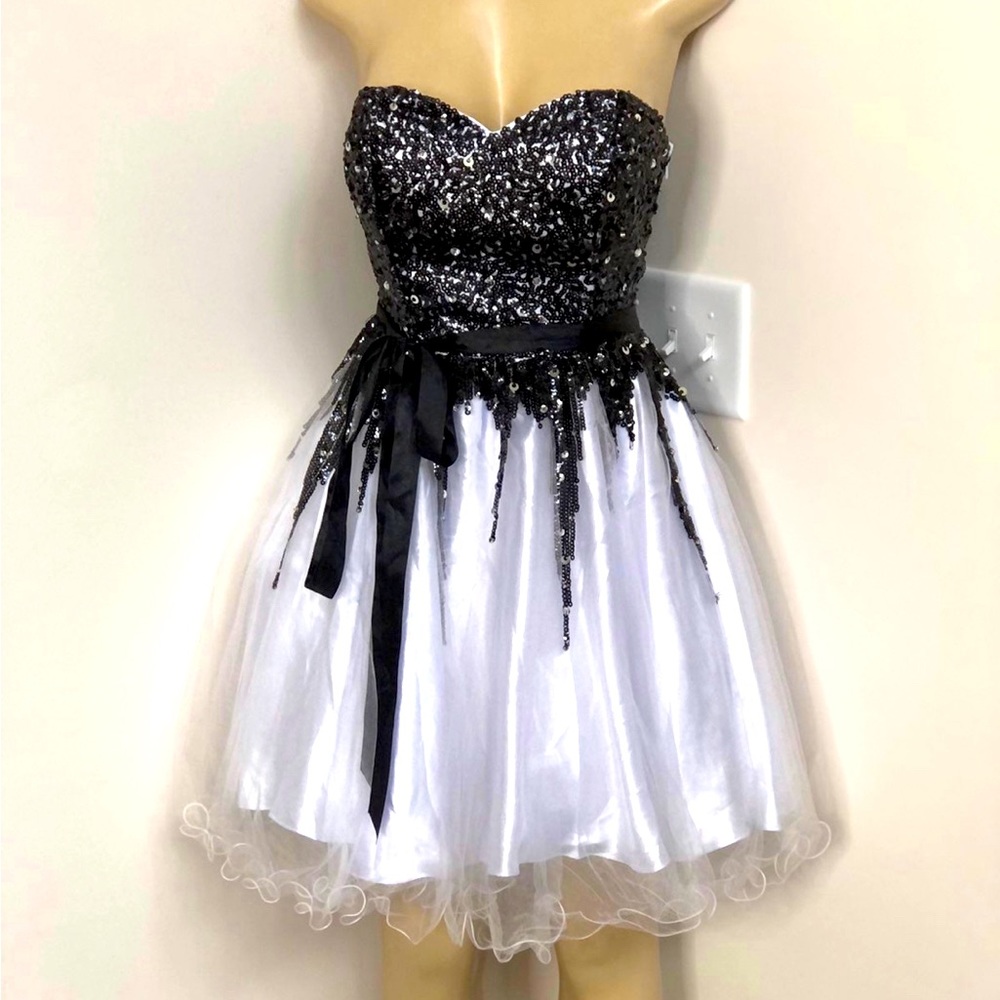 Juliet black & white sequin tulle Dress